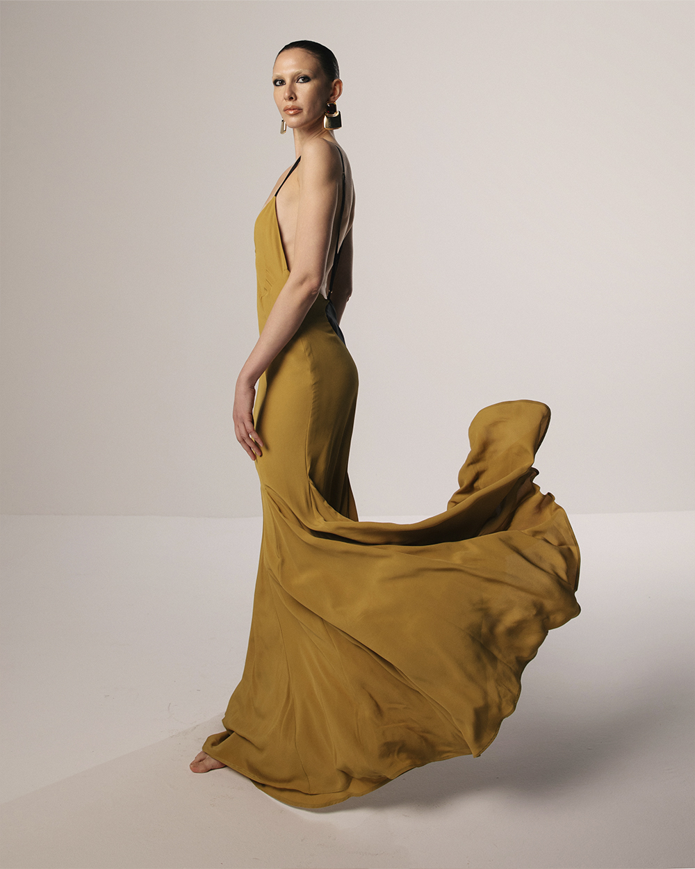 Heart Slip Dress Senape