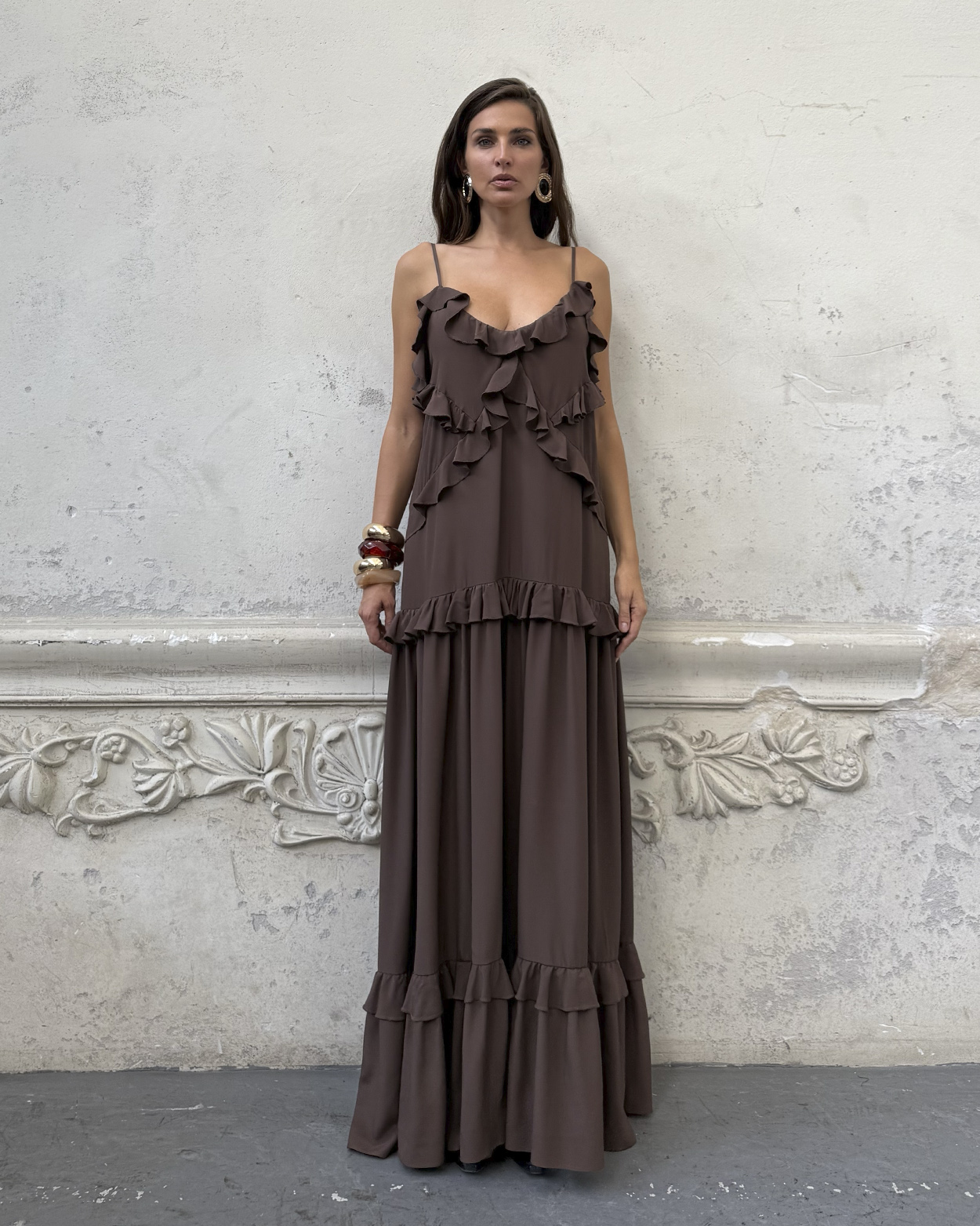 Wave Dress Brown